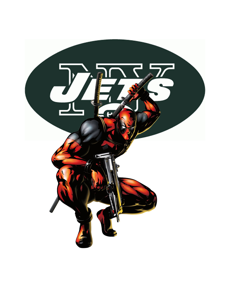 New York Jets Deadpool Logo vinyl decal